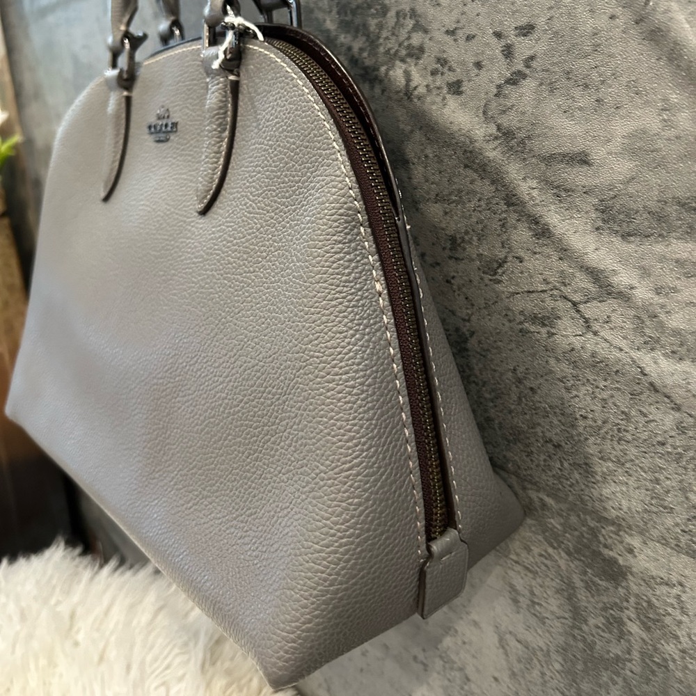 Coach Silver Leather Satchel - Picture 3 of 12